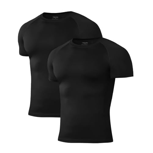 Niksa Men's Compression Shirts, Compression Shirts for Men Short Sleeve Athletic, Quick Dry Workout T Shirts Base Undershirt