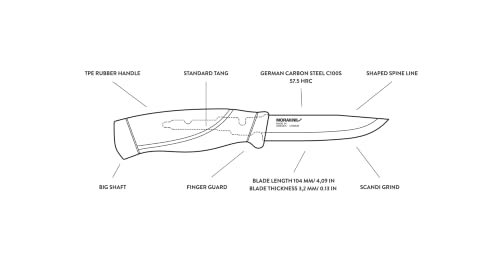 Orange Heavy Duty Fixed Blade Knife with Sandvik Carbon Steel Blade - Morakniv Companion