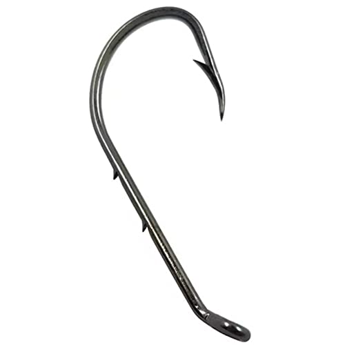 100pcs Barbed Fishing Hooks - Sharp Offset Shank Down Eye Tackle