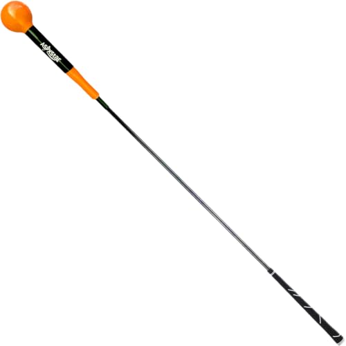 Orange 40-inch Golf Swing Trainer Aid for Power and Tempo Improvement