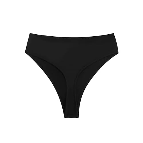 Colloyes Women's High Waisted High Cut Thong Bikini Bottom