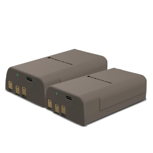 Stealth Cam FieldMax MAX-PAK Rechargeable 12-Volt/5000 mAh Lithium Battery Cartridge, Compatible w Hunting Cellular Trail Cameras, USB Charging Cable Included, 2-Pack