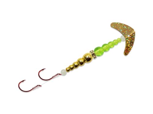 Double Hook Kokanee Pro Fishing Lure - Hot Pink Silver Tiger / Chrome / Pink