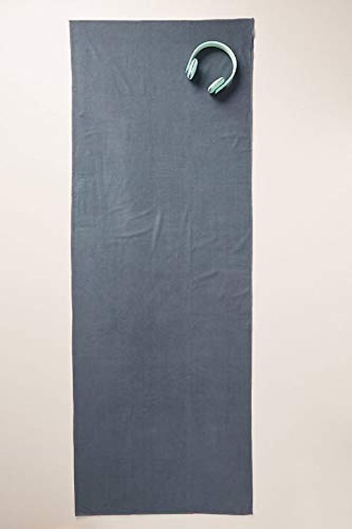 Shandali Hot Yoga Towel - Suede - 100% Microfiber, Super Absorbent, Bikram Yoga Mat Towel - Exercise, Fitness, Pilates, and Yoga Gear - Gray 26.5" x 72"