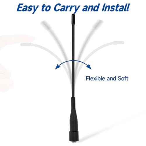 Eightwood Two Way Radio Antenna 6in, VHF/UHF Dual Band SMA Female Flexible Handheld Ham Radio Antenna 2-Pack for Baofeng Walkie Talkie UV-5R UV-82 Yaesu FT-65