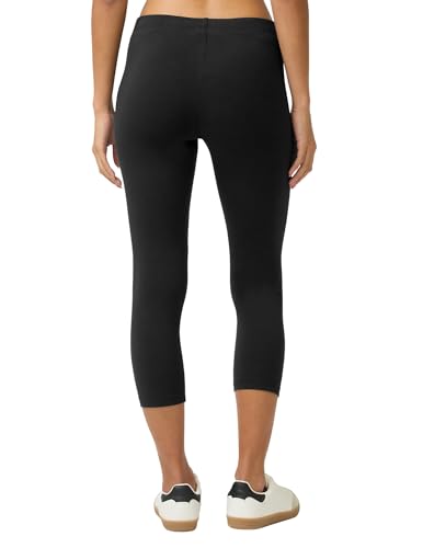 Large Black Cotton Capri Leggings Pack of 2 for Women - No Nonsense