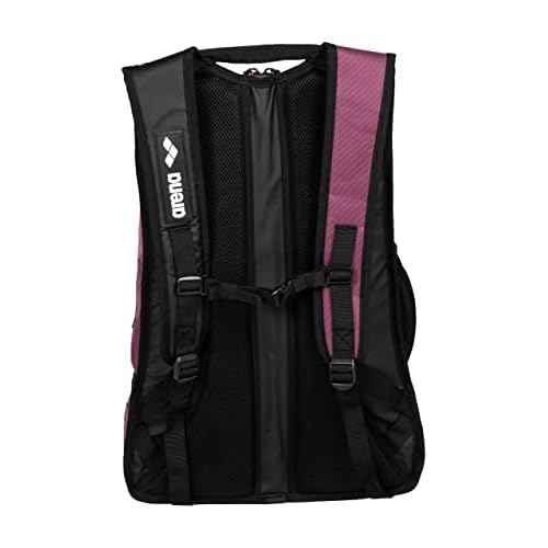 ARENA Unisex Adult Fastpack 3.0 Swimming Athlete Sports Backpack for Swimming Training Gear Gym Bag for Men and Women, 40 Liters, Plum/Neon Pink