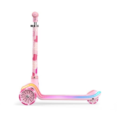 Kids' Pink Light-Up 3-Wheel Kick Scooter with LavaTech Deck Lights & Adjustable Handlebar
