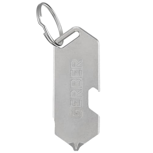 Silver Gerber Shard 3-in-1 Multitool Keychain with Bottle Opener & Fish Variation