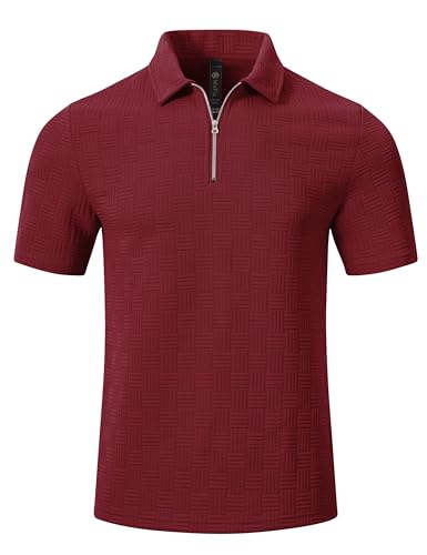 Men's 2-Piece Sweat Suit Set - Short Sleeve Casual Tracksuit 3X-Large Wine Red