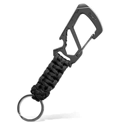 KeyUnity KC00 Paracord Keychain Carabiner Clip, 550 Parachute Lanyard Multitool for Outdoor, Backpacks, Men & Women