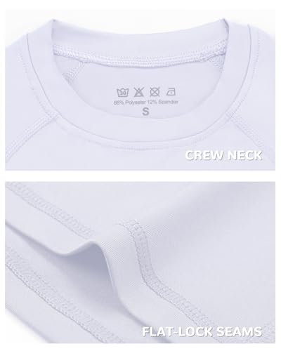 Kids Long Sleeve Compression Shirt White XL Athletic Undershirt for Football and Baseball