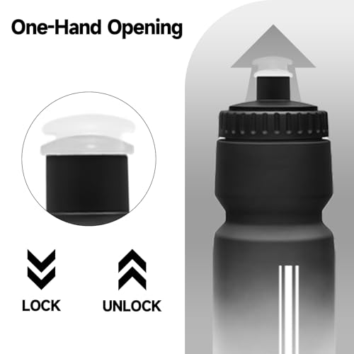 TooLe 24oz Bike Water Bottle Set - Black+Black Variation