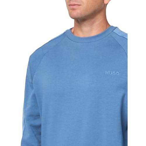 HUGO mens Stretch Cotton Logo Tape Sweatshirt