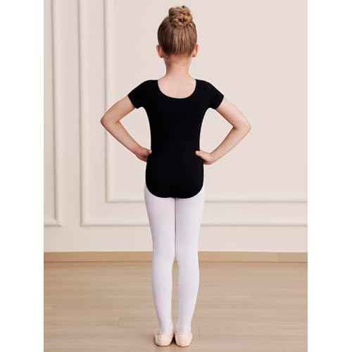 WEGETIT Gymnastics Leotards for Girls Ballet Leotard Toddler girls Bodysuit Short Sleeve Kids Dance Outfits