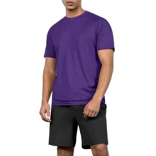 ODODOS Men's Quick Dry Short Sleeve Shirts UPF 50+ Sun Protection SPF Athletic Tops Workout T-Shirts