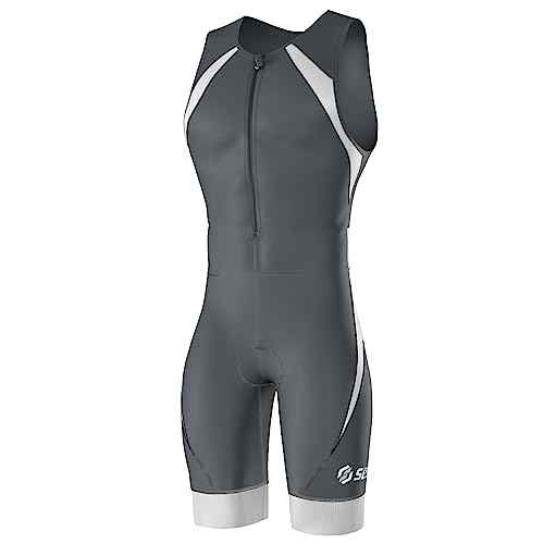 SLS3 Triathlon Suits Mens - Durable Sleeveless Tri Suit Men Triathlon Suit - Lightweight Trisuit with 2 Pockets for Storage