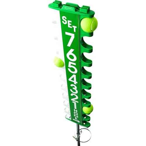 GAMMA Scor-Post Pro Tennis Scorekeeper ? Court Scoreboard for Matches ? Durable Metal Support Frame ? Quick-Release Net Post Attachment ? Tracks 3 Sets or 8-Game Pro Set