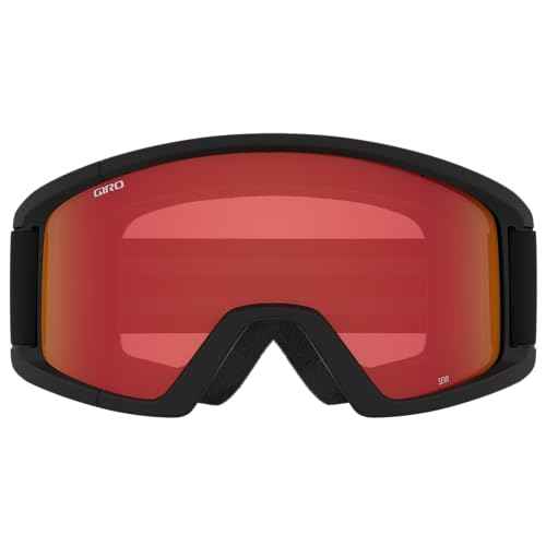 Giro Semi Ski Goggles - Snowboard Goggles for Men, Women & Youth - Black Wordmark Strap with Amber Scarlet/Clear Lens
