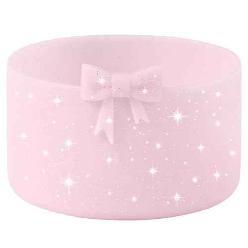 Glitter Bow Silicone Boot for Owala 32oz, Anti-Slip Protective Sleeve Bottom Bumper Protector for FreeSip, Twist, and Flip Stainless Steel Water Bottles Accessories, BPA Free