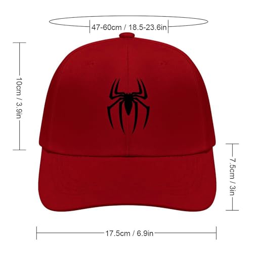 Spider Pattern Red Vintage Baseball Cap Men Women Adjustable Sports Dad Hat