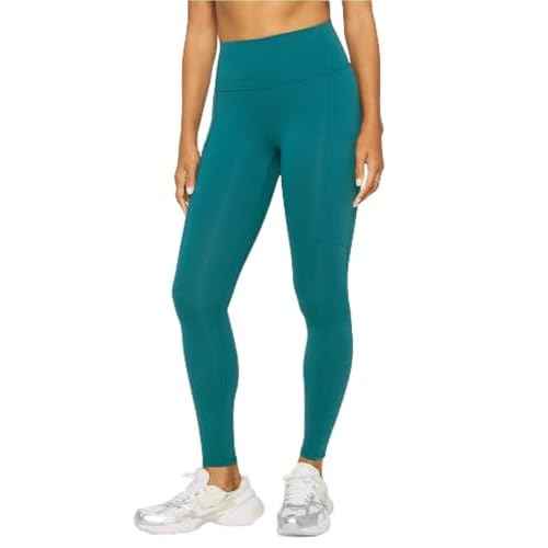 Fabletics Women's On-The-Go PowerHold High-Waisted Legging, Maximum Compression, Flattering, XXL/Regular | 27, Green Abyss