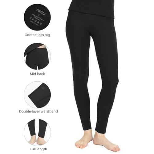 Long Johns for Women - Thermal Leggings for Women, Fleece Lined Base Layer Pants for Cold Weather Underwear Bottoms