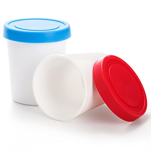 Mini Ice Cream Containers 6oz Pack of 12 with Silicone Lids - Reusable Freezer Storage