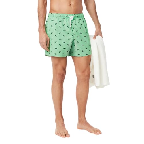 Lacoste Mens Crocodile Print Swim Trunks