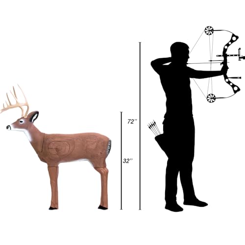Delta McKenzie Challenger Deer 3D Archery Target - 41" Self-Healing Foam Construction - IBO Scoring Rings - for Broadhead & Field Points - 300-350 FPS Bow Compatible - Lifelike Hunting Practice