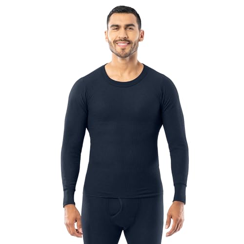 Men's Thermal Waffle Knit Long Sleeve Base Layer Shirt - Warm Cold Weather
