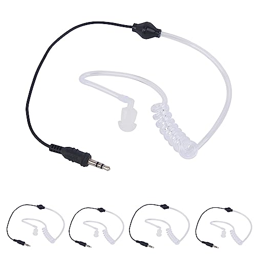 Surveillance Acoustic Tube Earpiece with 3.5mm Jack for Law Enforcement Radios - 5 Pack