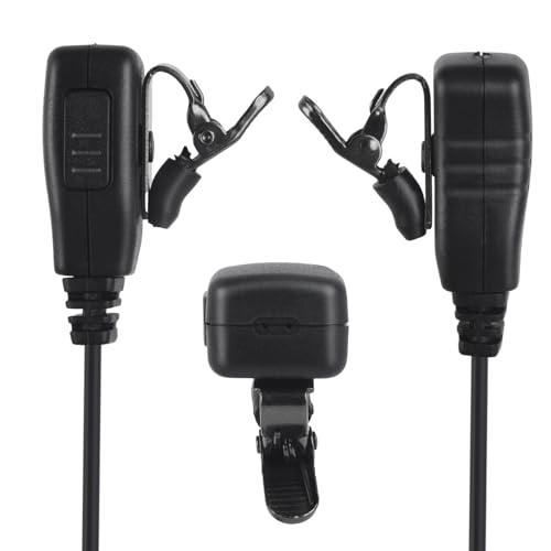 Two Way Radio Headset Ptt Mic Earpiece in Ear Earbud Piece for Baofeng uv5r uv 5r uv-5r for Kenwood for Retevis rt21 rt22 2 Pin Walkie Talkie(Wired,Black)