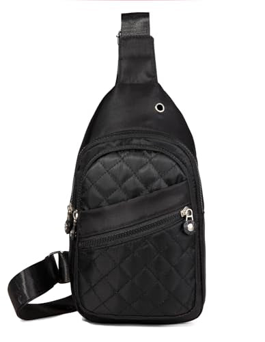 Small Crossbody Sling Bag for Women and Men - Casual Travel Hiking Backpack - Black