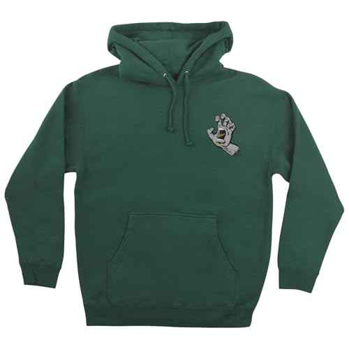 SANTA CRUZ Screaming Hand P/O Hooded Heavyweight Sweatshirt Alpine Green w/Grey/Gold XL Mens