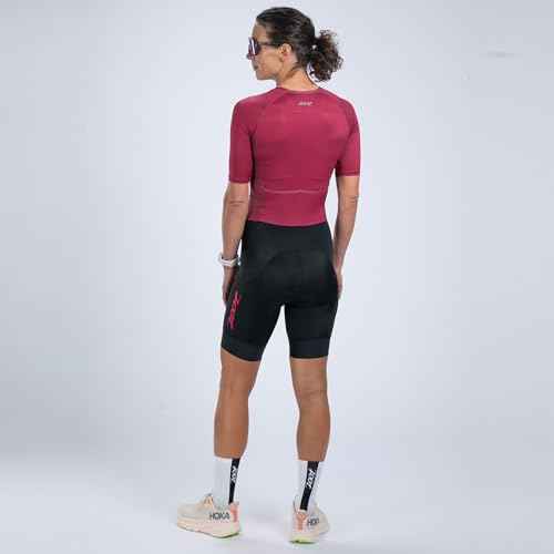 Zoot Women¡¯s Core Tri Aero FZ Racesuit, Short Sleeve Moisture-Wicking Triathlon Suit, Plush Chamois & Race Day Storage