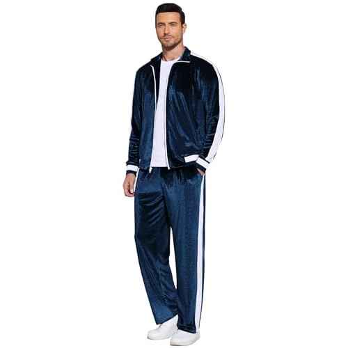 COOFANDY Mens Tracksuit 2 Piece Set Velour Sweatsuit Jogging Suits Full Zip Jacket Pants Outfits