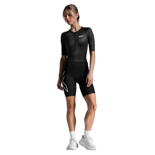 2XU Women's Core Sleeved Trisuit - One Piece Triathlon Suit for Cycling, Swimming and Running