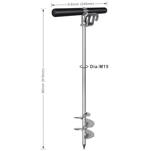36-Inch Stainless Steel Sand Anchor for Boat - Shallow Water Docking - Includes T-Handle (Not Include Rope)