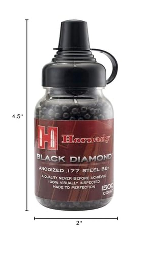 Hornady Black Plated .177 Caliber Steel BB Gun BBs (1500 Count)