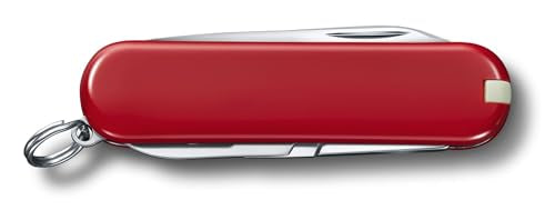 Victorinox Classic SD Swiss Army Knife, Compact, 7 Functions, Swiss Made Pocket Knife with Small Blade, Screwdriver and Key Ring - Style Icon (Red)