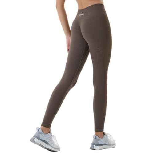 AUROLA Power Workout Leggings for Women Tummy Control Squat Proof Ribbed Thick Seamless Scrunch Active Pants