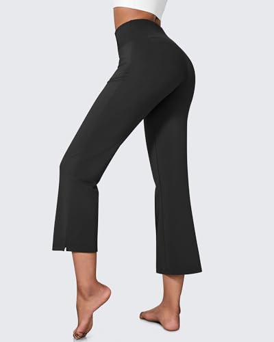High Waisted Yoga Pants with Pockets - Flare Leggings for Casual & Workout
