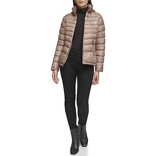 Kenneth Cole Women's Solid Hooded Puffer Jacket