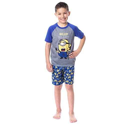 Despicable Me Boys' Minions Bello? Raglan Sleep Pajama Set Shorts Shirt
