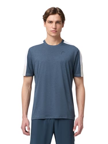 Men's Play Tech T-Shirt Medium Navy - Lightweight Moisture-Wicking Tennis Top