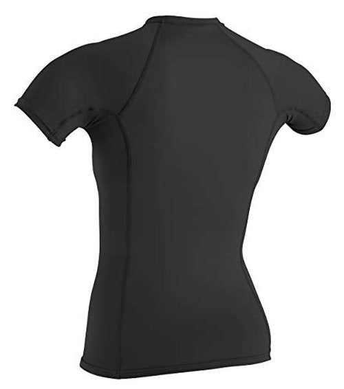 O'Neill Wetsuits Women's Basic Skins S/S Rash Guards, Black, Medium