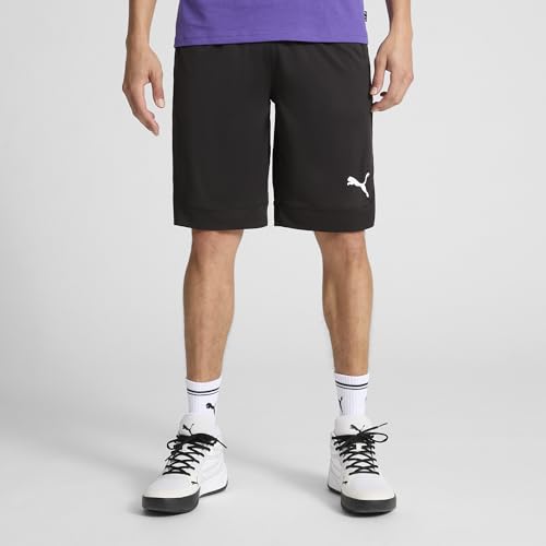 Men's 10-Inch Shiny Fabric Workout Shorts - Medium Black, Big & Tall