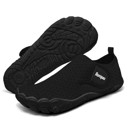 Water Shoes for Men Women Quick Dry Beach Swim Footwear - Black 10 Women / 9 Men