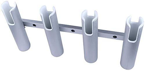 Wall-Mounted Aluminium Fishing Rod Holder for Boat, 4 Tube Linked Fishing Rod Rack , Holds 4 Rods, 4 Fishing Pole Holders for Marine Boat Yacht Truck